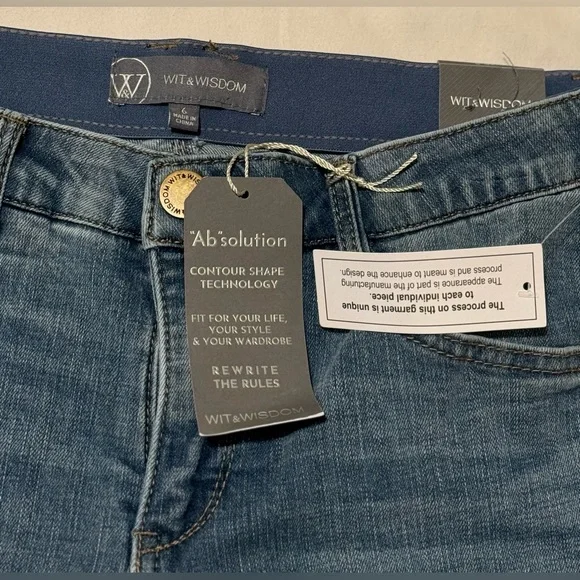 Wit & Wisdom Gemma 'Ab'Solution Girlfriend Jeans Blue Denim ~ Size 6 - Picture 7 of 10